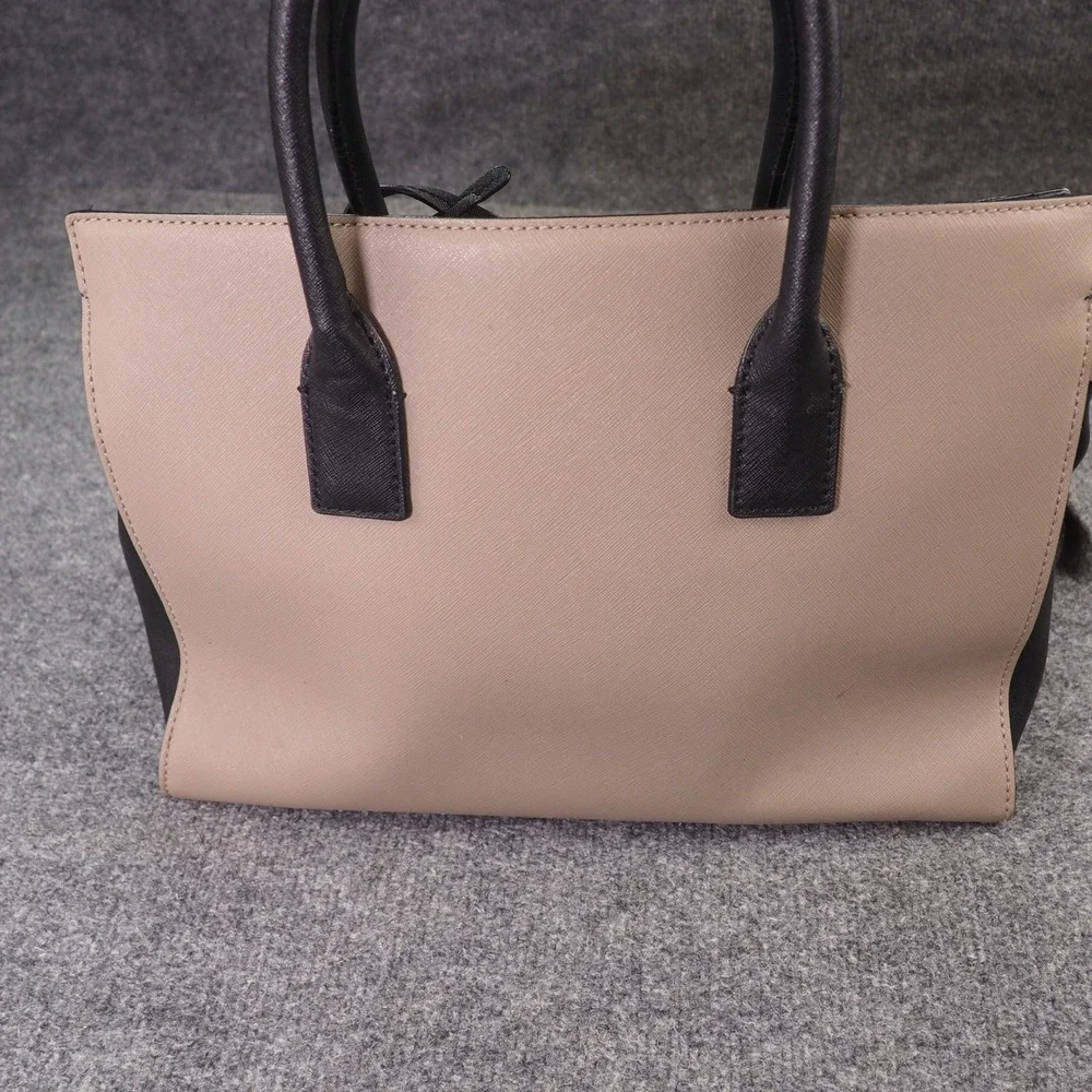 Kate Spade Satchel Tan Black Colorblock Saffiano Leather Crossbody Handbag